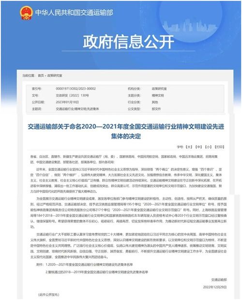 福建高速技術(shù)咨詢(xún)公司獲 全國(guó)交通運(yùn)輸行業(yè)精神文明建設(shè)先進(jìn)集體 榮譽(yù)稱(chēng)號(hào)
